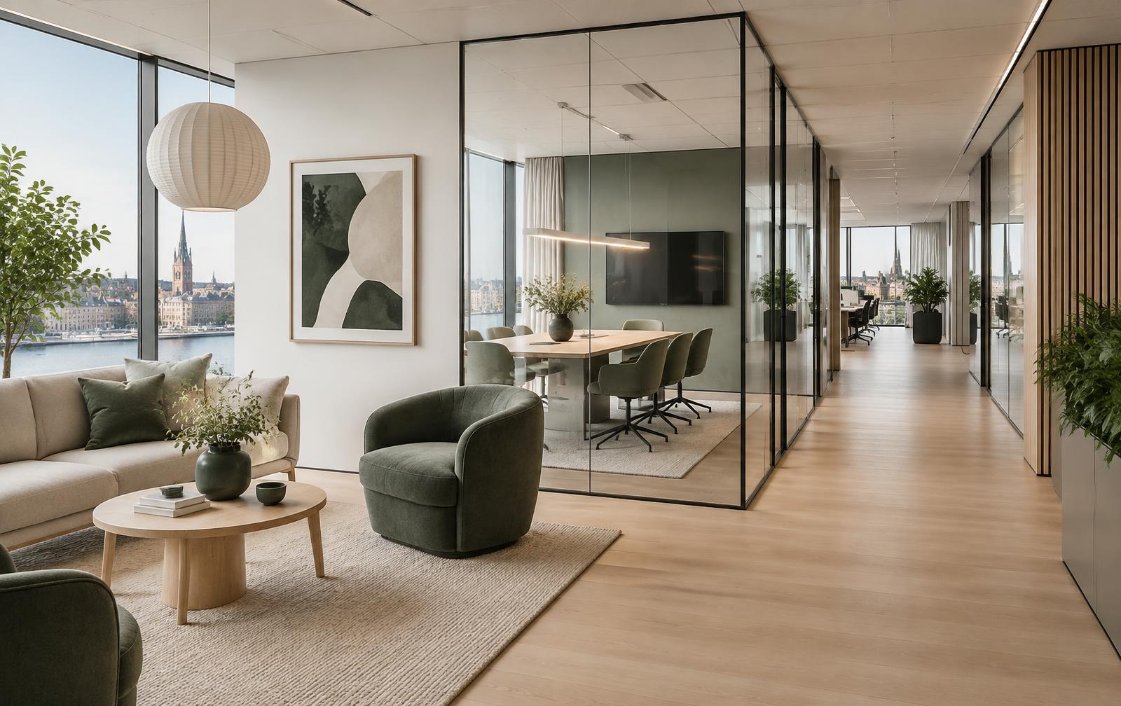Rent och modernt kontor i nordisk stil